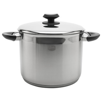 YBM Home 18/10 Stainless Steel Stock Pot, Induction Compatible, Black, 9 Quart