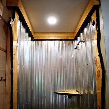 Live Edge Pine and Galvanized Shower