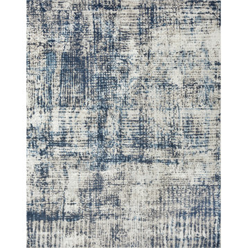 Samuel Contemporary Abstract Navy Indoor Rectangle Area Rug, 7'11"x10'3"