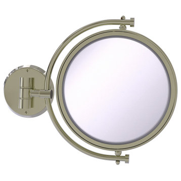 8" Wall-Mount Makeup Mirror, Polished Nickel, 5x Magnification