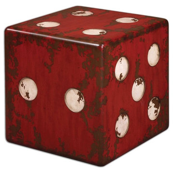 Dice Red Accent Table By Designer Matthew Williams