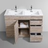 Milano 48" Double Sink Modern Bathroom Vanity, Nature Wood