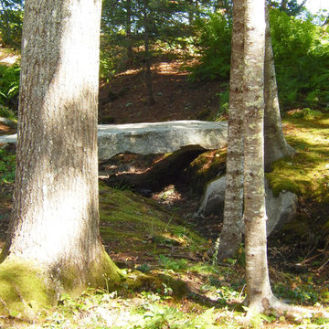 Granite slab bridges a shallow rill.
