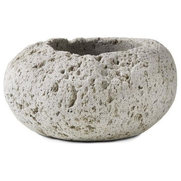Serene Spaces Living Decorative Pumice Stone Pot, Unique Lava Rock Vase