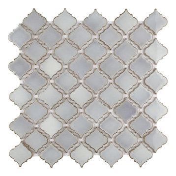 SomerTile Hudson Tangier Porcelain Mosaic Floor and Wall Tile, Grey Eye
