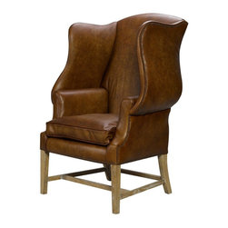 English Leather Wingback Chair - Armchairs And Accent Chairs