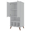 Manhattan Comfort Hampton 6-Shelf Wood Display Cabinet in White