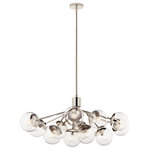 Kichler Lighting, LLC. - Silvarious Linear Convertible Chandelier, Polished Nickel Clear, 12 Light - Inspired by frozen grapes, the Silvarious linear convertible chandelier will capture the hearts of family and friends. Gathered at the center, its arms branch out with sparkling globes at the end, for a simple, yet playful design. Its clear glass beautifully illuminates against its polished nickel finish.