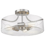 Z-Lite - Z-Lite 471SF-BN Delaney - Three Light Semi-Flush Mount - Clean curves and a clear glass shade make this thrDelaney Three Light  Brushed Nickel Clear *UL Approved: YES Energy Star Qualified: n/a ADA Certified: n/a  *Number of Lights: Lamp: 3-*Wattage:60w Medium Base bulb(s) *Bulb Included:No *Bulb Type:Medium Base *Finish Type:Brushed Nickel