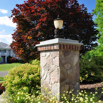 Walkway,seating wall,garden wall,light column,compass circle