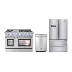 Thor Kitchen 3-Piece 48" Gas Range, Dishwasher and Refrigerator, Natural Gas