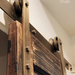 Sliding Barn Door Antique Brass Hardware Set - Barn Door Hardware