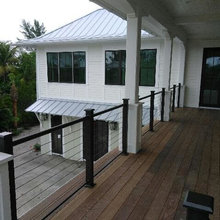 Barrett wood house stain cable railing