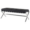 Nuevo Auguste 47.25" Faux Leather Tufted Bench in Black