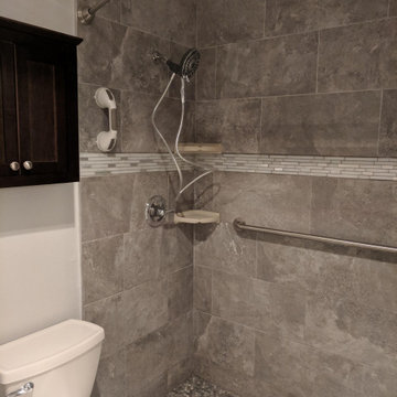 Tub shower conversion to handicap accessible.