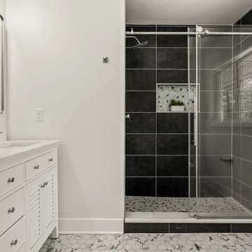 Modern Bathroom Remodel with Glass Shower – Indianapolis