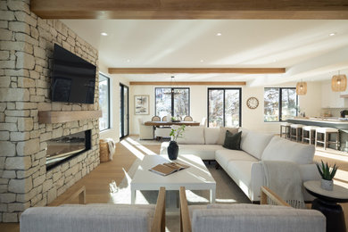 Cottage living room photo in Vancouver