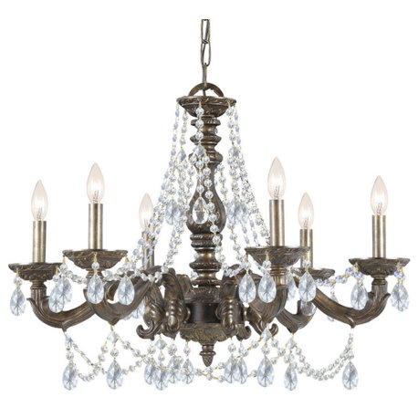 Paris Market 6 Light Clear Spectra Crystal Bronze Chandelier