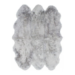 Luxurious Sheepskin Grey 5 ft. x 6 ft. Area Rug - Area Rugs