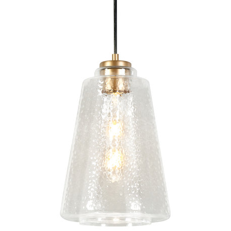 LNC Wohexiry Contemporary Tapered Seeded Glass 1-Light Pendant Light