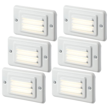 6-Pack Step Lights Indoor, Wall Mount Stair Lights With Louver Faceplate, 3000K