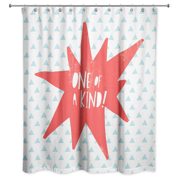 One of a Kind Red Design 71x74 Shower Curtain