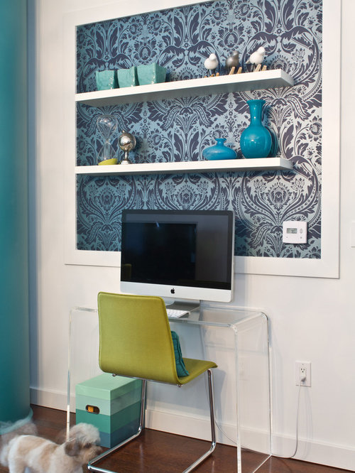 Wallpaper On Shelves Houzz