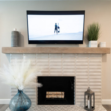 Modern, Textured Fireplace Remodel