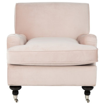 Chester Club Chair Blush Pink/ Espresso