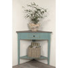 Sunset Trading Cottage Corner Table | Distressed | Beach Blue | Raftwood