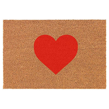 Coir Doormat Red Heart (24" x 16" Small)