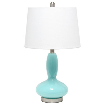 Elegant Designs Contemporary Curved Glass Table Lamp, Seafoam