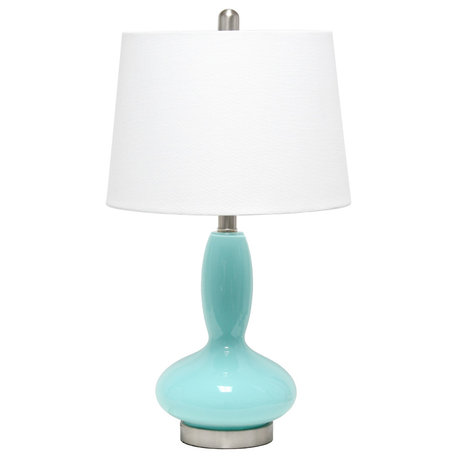 Elegant Designs Contemporary Curved Glass Table Lamp, Seafoam