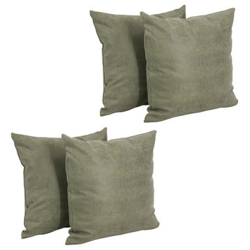 17" Tapestry Throw Pillows With Inserts, Set of 4, Sage Green