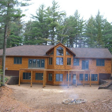 Exterior Log Siding with Stain colors
