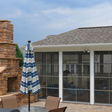 Deck and Patio with Fireplace