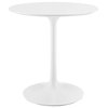 Lippa Round Wood Top Dining Table, White, 28"