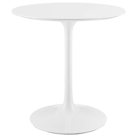 Lippa Round Wood Top Dining Table, White, 28"