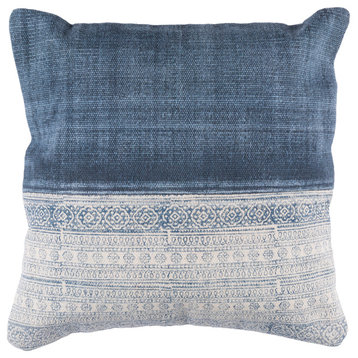 Lola Pillow, Blue and Cream, Cover Only, 20"