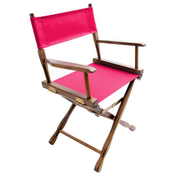 Gold Medal 18" Walnut Classic Director's Chair, Pink Lipstick