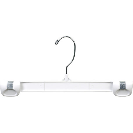 White Plastic Bottoms Hanger With Secure Grip Locks, Box of 100