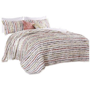 Greenland Home Fashions Bella Ruffled Quilt Set 5-Piece Full/Queen