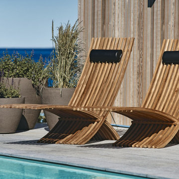 Nozib modern wooden chaise lounge