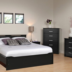 Prepac Coal Harbor Bedroom Set in Black - Bedroom Furniture Sets