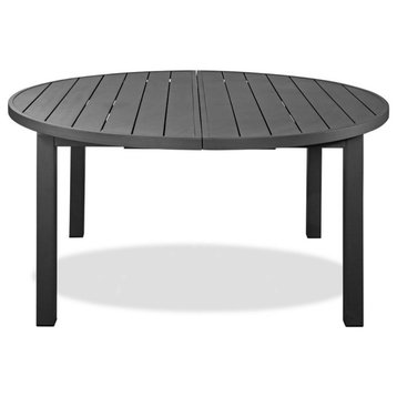 Aloha Extendable Oval Dining Table, Gray Aluminium, Powder-Coating Finished