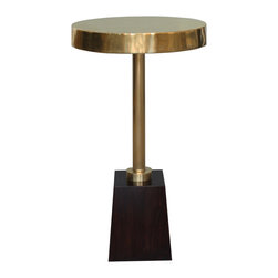 Brass Top & Pole Side Table - Side Tables And End Tables