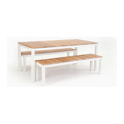 Wintons Teak Tandem Alu Table - Outdoor Dining Sets
