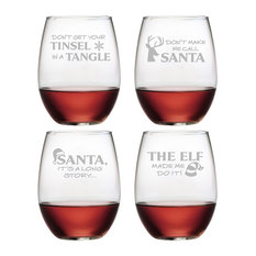 Holiday Hijinks 4-Piece Stemless Wine Glass Set