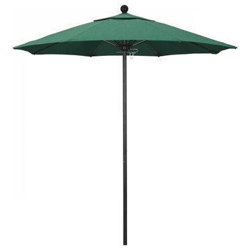 7.5' Patio Umbrella Black Pole Fiberglass Rib Push Lift Sunbrella, Spectrum Aztec