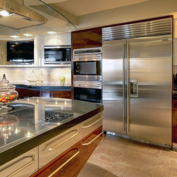 Contemporary Design with High Gloss wood grain